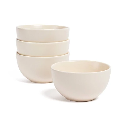 over&back Set of 4 9oz Coupe Hand-Finished Stoneware Mini Bowls Semi-Matte : Microwave & Dishwasher Safe, Snack Bowls