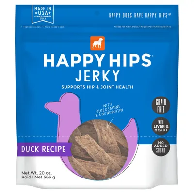 Cloud Star Happy Hips Jerky Grain-Free Duck Recipe Dog Treats