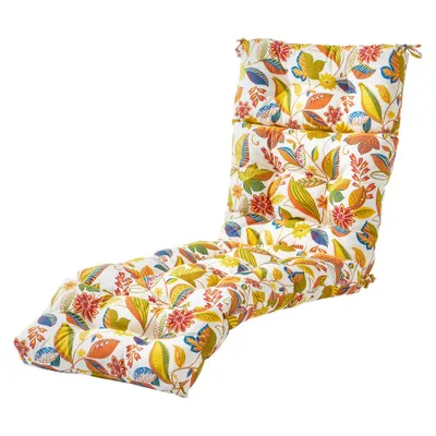 Kensington Garden Floral Outdoor Chaise Lounge Cushion : Reversible