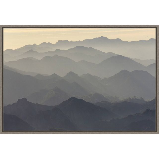 23 x 16 Santa Monica Mountains by Rob Sheppard Danita Delimont Framed Canvas Wall Art - Amanti Art: Hand-Stretched, Sawtooth Back