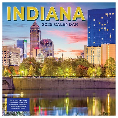 TF Publishing 2025 Wall Calendar 12x12 Indiana: Monthly Art & Stationery, Saddle Stitch Binding, All Ages