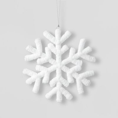 Yarn-Wrapped Snowflake Christmas Tree Ornament White - Wondershop