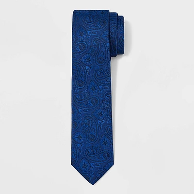Mens Paisley Tonal Print Neck Tie - Goodfellow & Co Blue One Size Fits Most