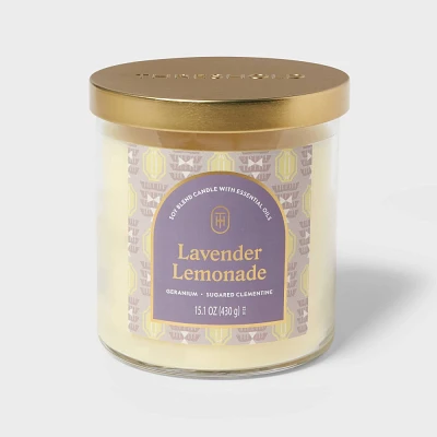 2-Wick Glass Jar Candle with Lid Lavender Lemonade 15.1oz - Threshold