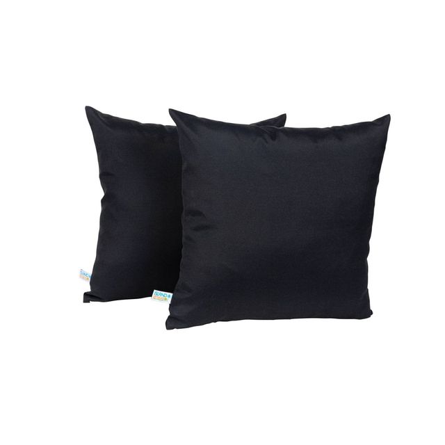 Set of 2 All-Weather Outdoor Throw Pillow - Blue Wave: Polyester