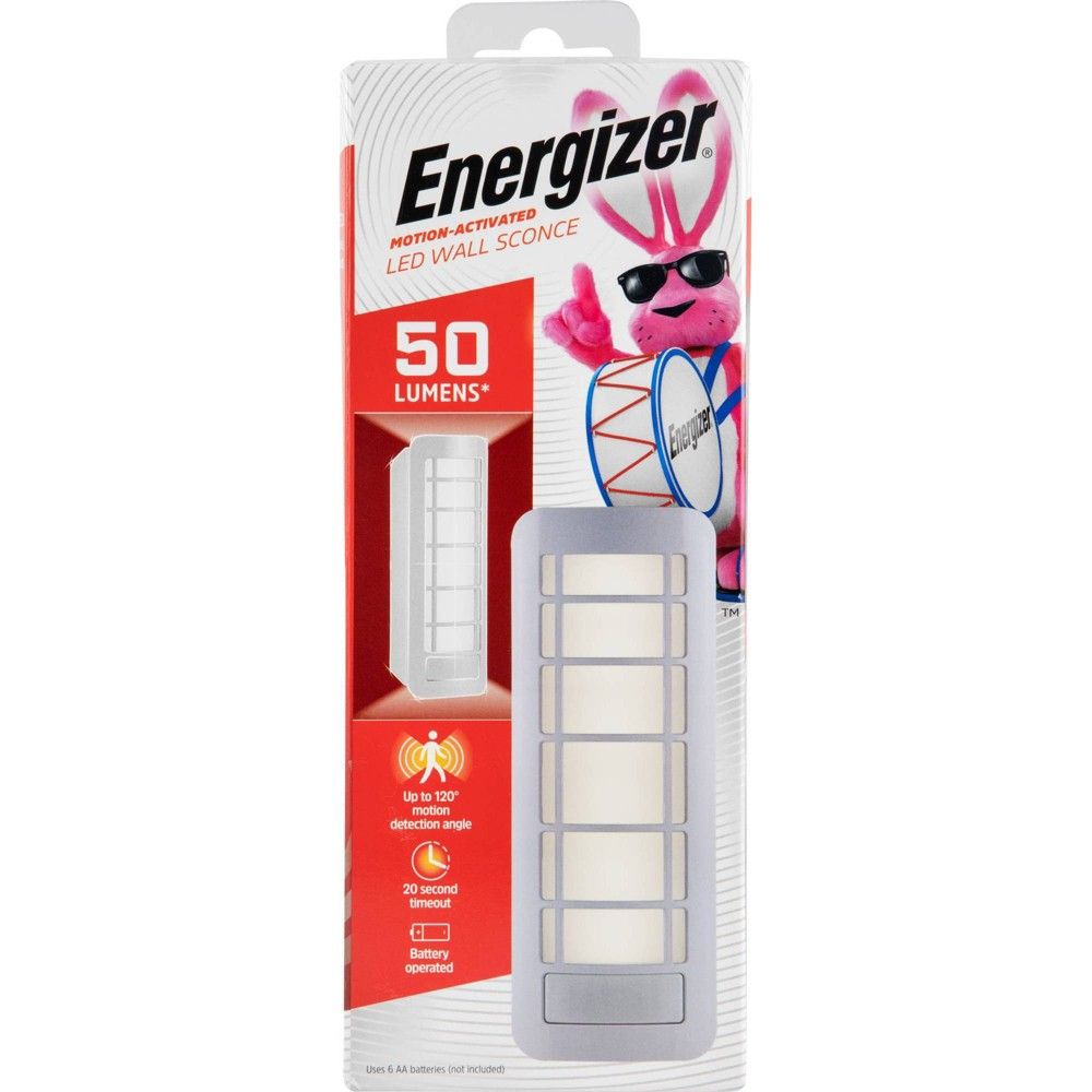 Energizer 50lm Battery Operated LED Sconce Motion Sensing White