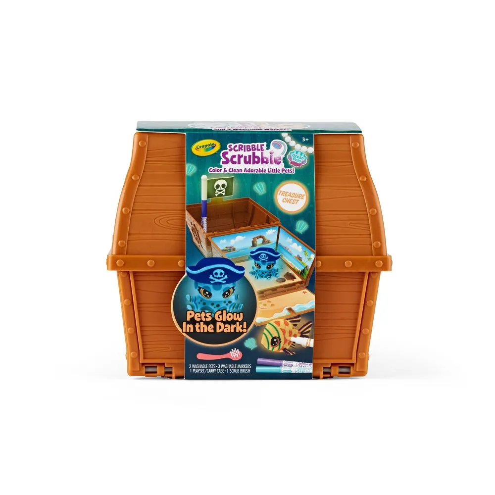 Crayola Scribble Scrubbie Ocean Pets Glow Treasure Chest Activity Kit