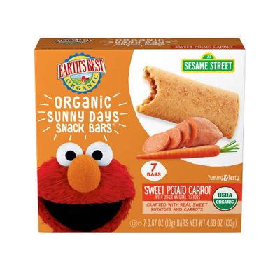 Earths Best Organic Sesame Street Sweet Potato Carrot Sunny Days Snack Bars - 7ct/0.67oz Each