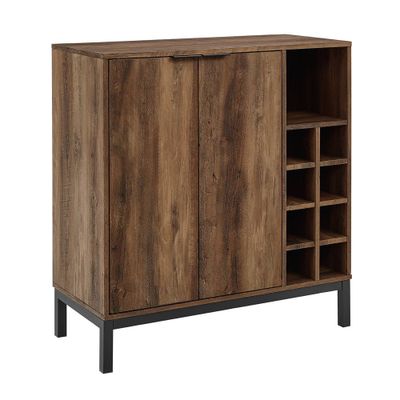 Carraway Ultimate Glassware and Wine Storage Bar Cabinet  - Saracina Home: Contemporary Design, MDF Frame, 9 Shelves