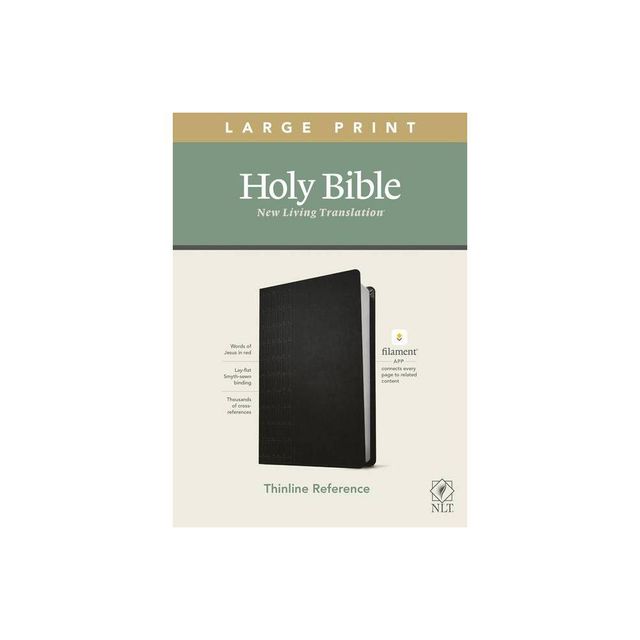 NLT Large Print Thinline Reference Bible, Filament Enabled Edition (Red Letter, Leatherlike, Black) - (Leather Bound)