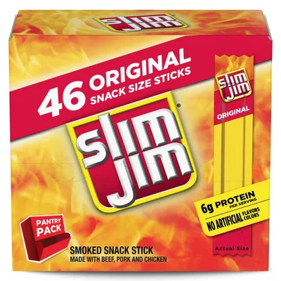 Slim Jim Original Smoked Snack Size Sticks  12.88oz/46ct