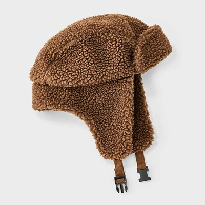 Men Polyeter All Over Faux Shearling Trapper Hat - Goodfellow & Co Brown