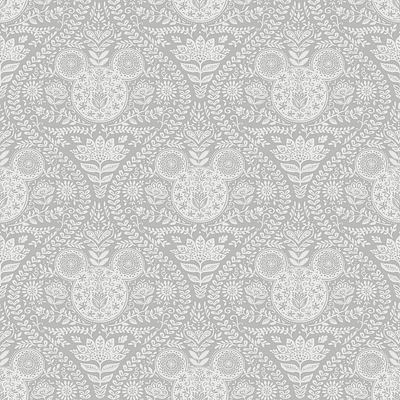 Disney Mickey Mouse Block Print Kids Peel and Stick Wallpaper Gray