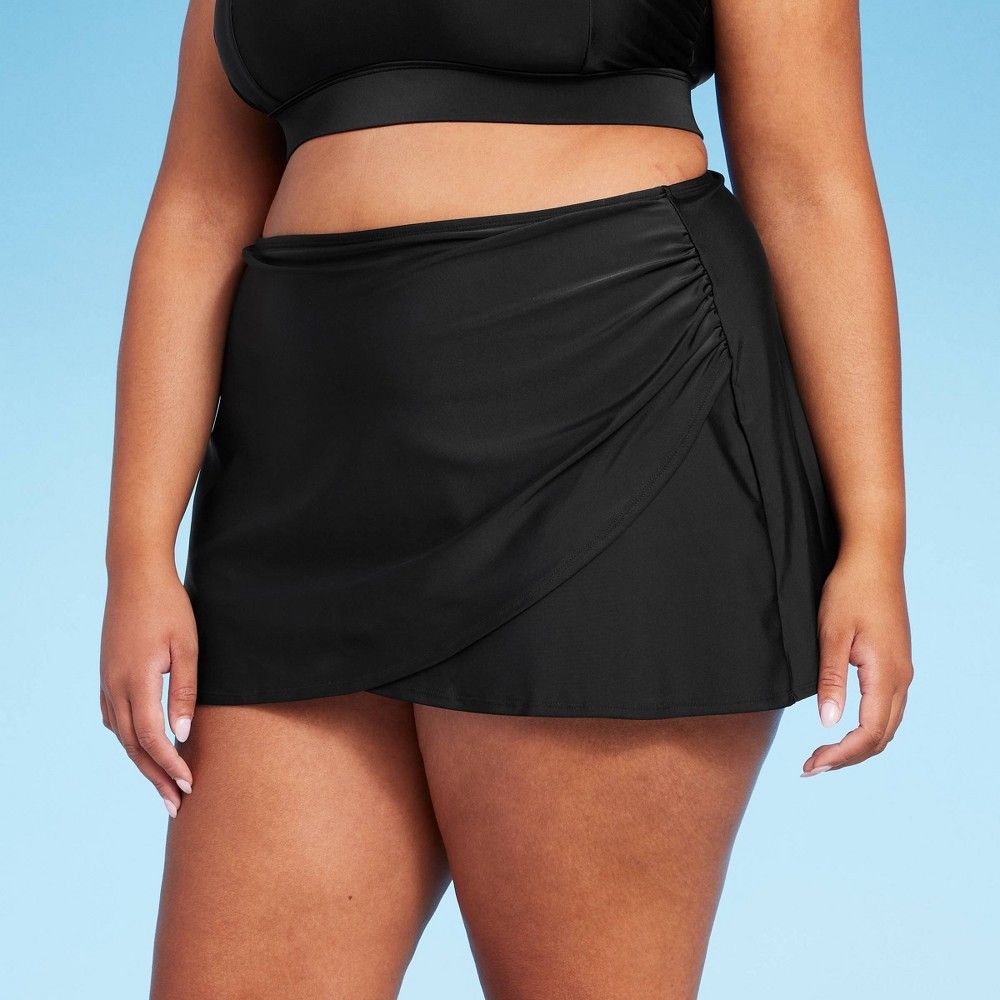 Kona Sol Womens Plus Size High Waist Wrap Swim Skirt | Connecticut Post Mall