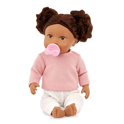 LullaBaby 14 Baby Doll with Wavy Dark-Brown Hair & Brown Eyes