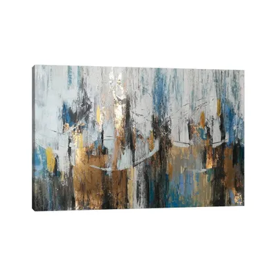 Blue Gold Abstraction by Vera Zhukova Canvas Art - iCanvas: Modern Gicle, Fade-Resistant