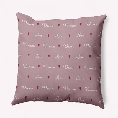 16x16 Valentines Day Love Dream Square Throw Pillow Romantic Purple - e by design