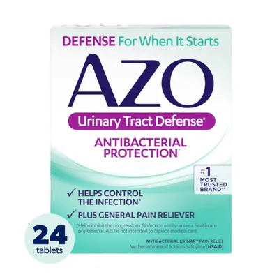 AZO Urinary Tract Defense, Antibacterial Protection + UTI Pain Relief - 24ct