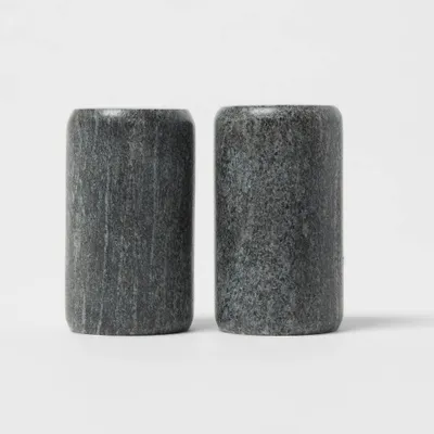 2pc Marble Salt and Pepper Shaker Set Gray - Threshold