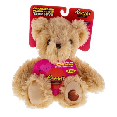 Reeses Valentines Tan Bear with Reeses Miniatures - 0.9oz