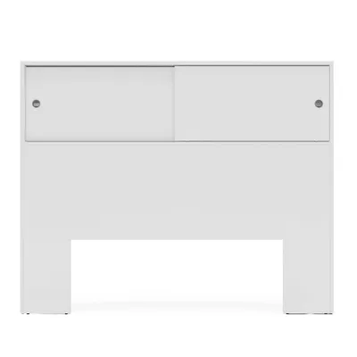 Full Victoria Storage Headboard White - Polifurniture: Modern Bookcase, Wall Mounted, 46.5 Height