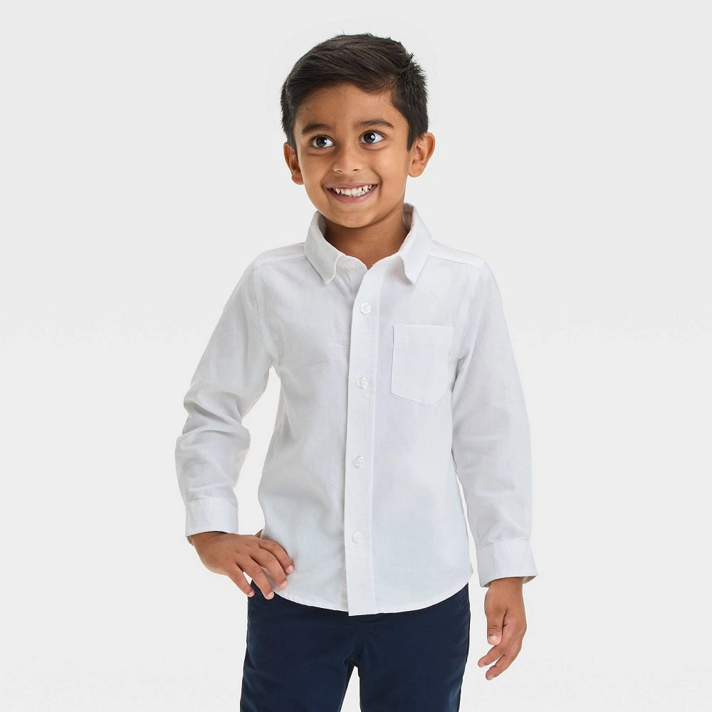 Toddler Boys Long Sleeve Oxford Button-Down Shirt