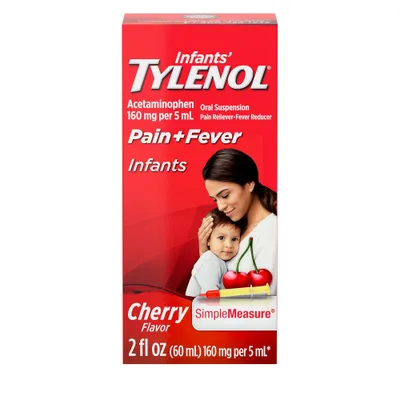 Infants Tylenol Pain Reliever and Fever Reducer Liquid Drops - Acetaminophen - Cherry - 2 fl oz