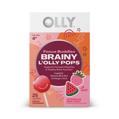 OLLY Brainy LOLLY Pops - Focus Buddies Lollipops - 25ct