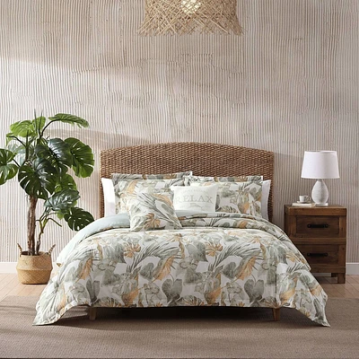 Tommy Bahama 5pc Full/Queen Raw Coast Cotton Comforter Set Green: Includes Shams & Decorative Pillow