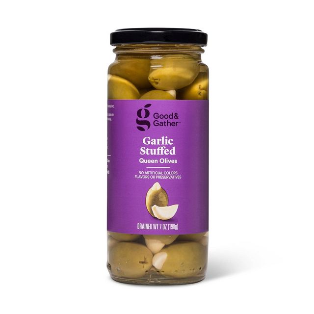 Garlic Stuffed Queen Olives - 7oz - Good & Gather