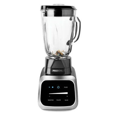 Power XL Smart Pro Blender - Black: High Power Glass Jar Blender, 1800W, 6-Blade, 3 Speeds, Dishwasher-Safe Parts