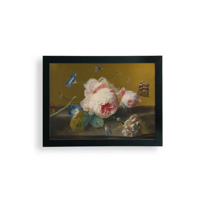 9 x 12 Flower Still Life Jan van Huysum Frame Wall Art - Deny Designs: Modern Screen Print, Wood Composite Frame