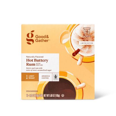 Hot Buttery Rum Light Roast Coffee - 16ct Single Serve Pod - Good & Gather