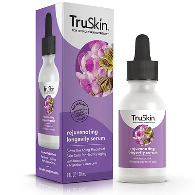 TruSkin Rejuvenating Longevity Serum with Bakuchiol and Longonberry Stem Cells - 1 fl oz