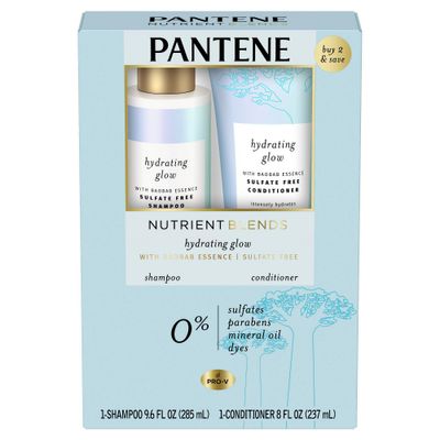 Pantene Sulfate and Silicone Free Baobab Shampoo and Conditioner Dual Pack, Nutrient Blends - 17.6 fl oz
