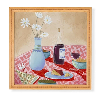 Deny Designs LouBruzzoni Dinner Still Life Framed Wall Art Bamboo