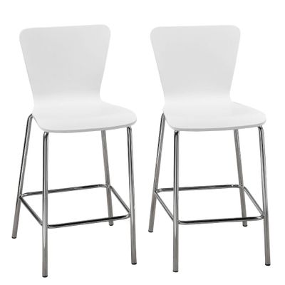 24 Hillboro Counter Height Barstool  - Buylateral: Chrome Plated Legs, Modern Design, Set of 2