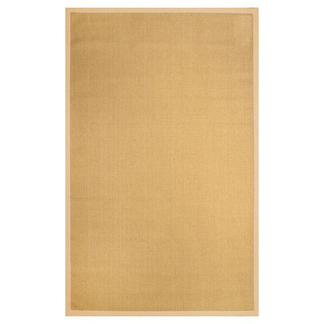 nuLOOM Laurel Jute Area Rug - Beige (5 x 8): Modern Solid Low Pile, Skid-Resistant, Indoor Rectangle Rug