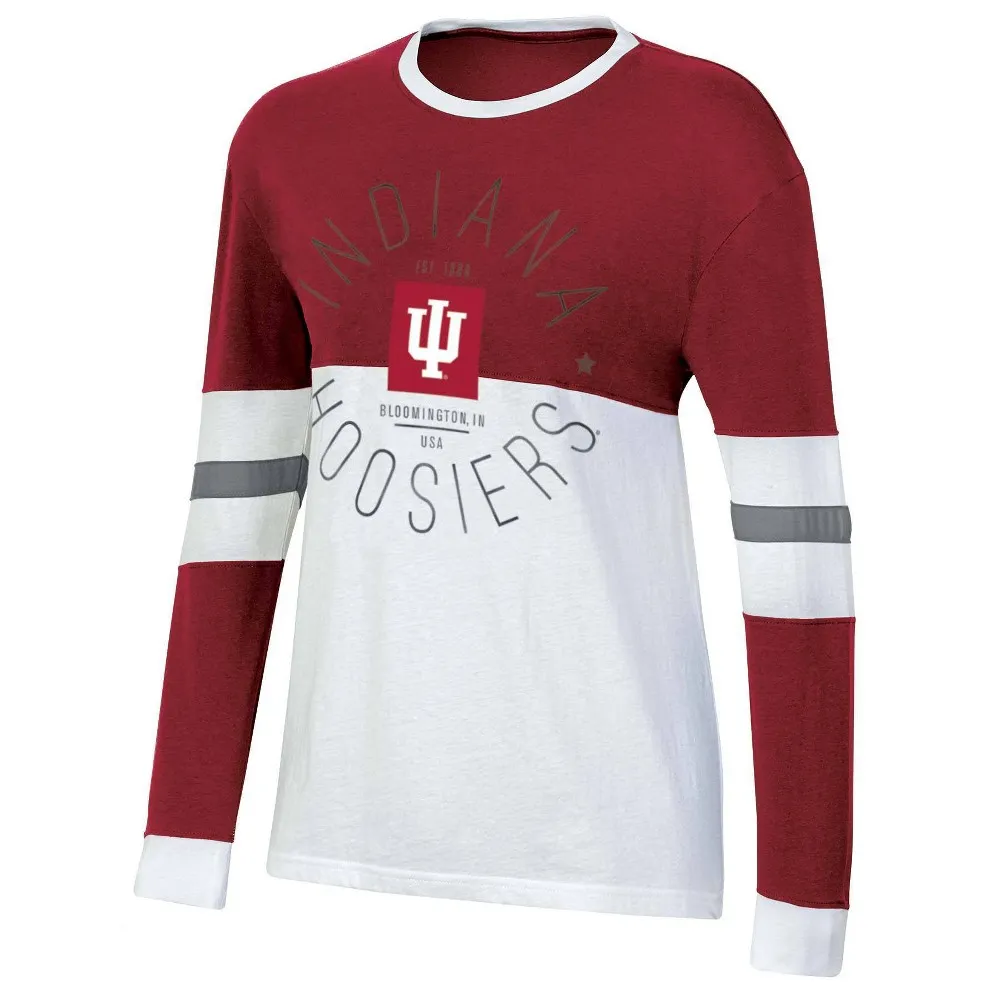 NCAA Indiana Hoosiers Womens Long Sleeve Color Block T-Shirt