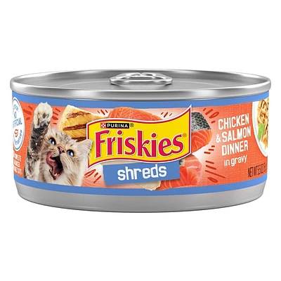 Purina Friskies Shreds Wet Cat Food Chicken & Salmon Dinner In Gravy - 5.5oz