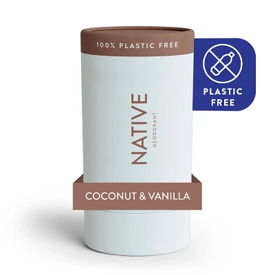 Native Plastic Free Deodorant - Coconut & Vanilla - Aluminum Free - 2.65 oz