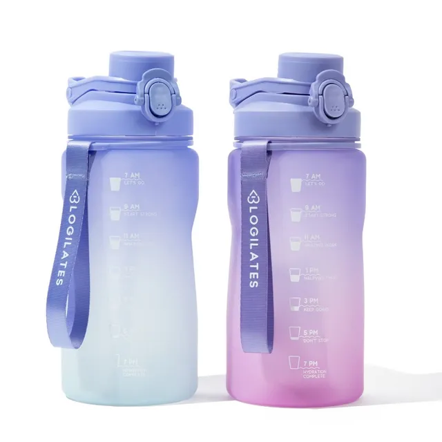 Blogilates 64oz Half Gallon Plastic Water Bottle - Blue Ombre in 2023