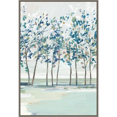 22 x 33 Blue Tree Ridge I by Isabelle Z Framed Canvas Wall Art Gray Wash - Amanti Art