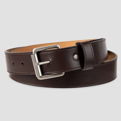 Men Adjutable Senory Friendly Adaptive Rivet and Roller Buckle Belt - Goodfellow & Co Brown S/M