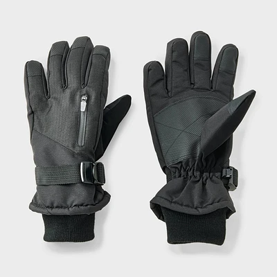 Mens Zip Pocket Ribstop Ski Gloves