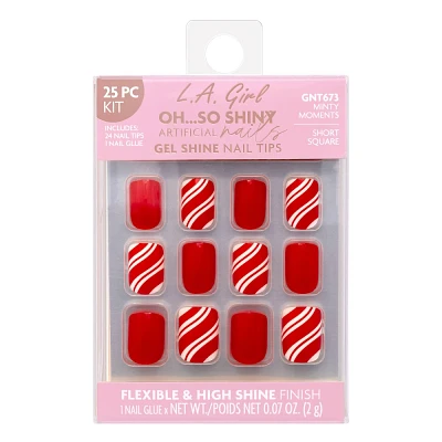 L.A. Girl Oh So Shiny Fake Nails - Minty Moments - 25ct