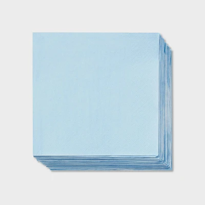 50ct Light Blue Beverage Napkins - Spritz: Party & Cocktail Disposable Napkins for All Occasions, Baby Shower