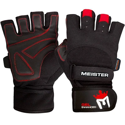 Meister Wrist Wrap Gel Weight Lifting Gloves