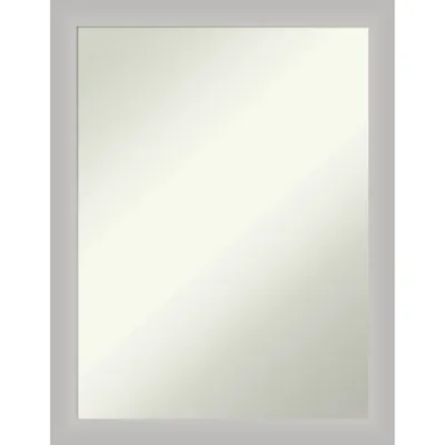 21 x 27 Non-Beveled Low Luster Wood Bathroom Wall Mirror Silver - Amanti Art