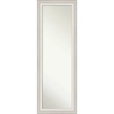 19 x 53 Non-Beveled Trio White Wash Silver Full Length on The Door Mirror - Amanti Art